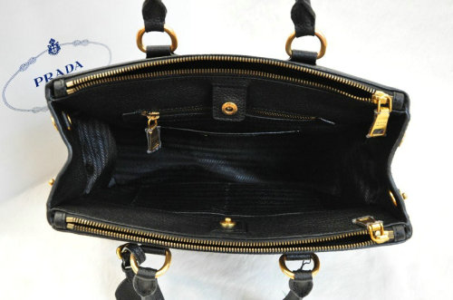 2014 Prada original grained calf tote bag BN2420 black - Click Image to Close
